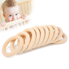 Zerodis baby teething ring 65mm raw wood for teething use and DIY tasks.
