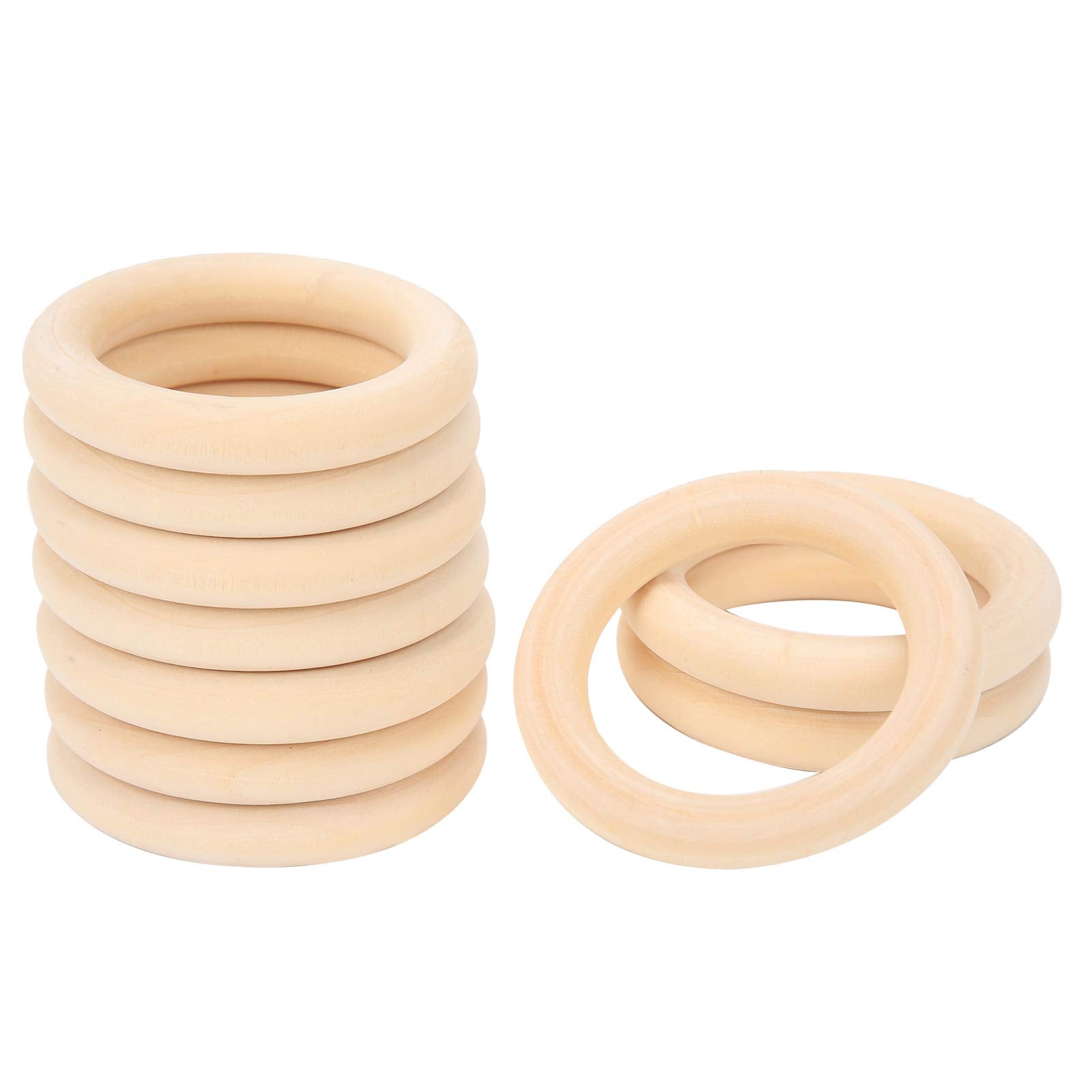 Zerodis teething ring 65mm wood circle for soothing gums and crafts.