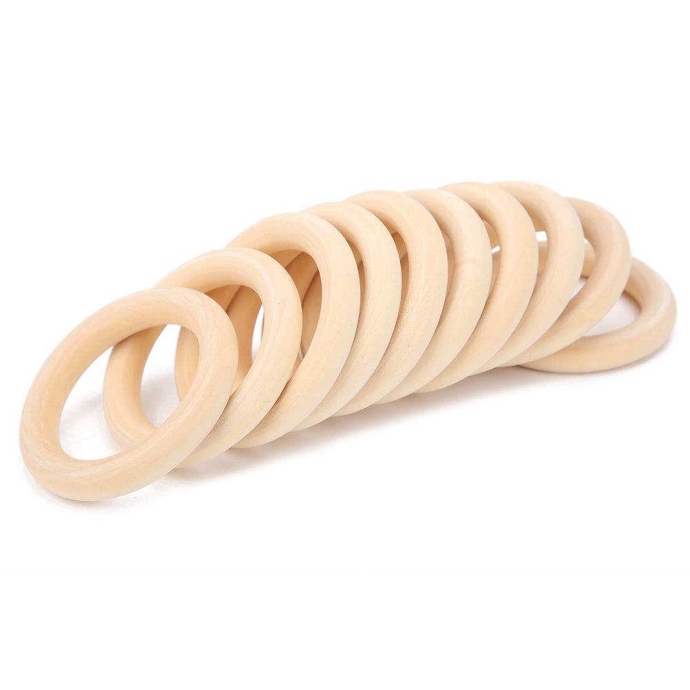 Zerodis wood circle baby teething 65mm with smooth, untreated finish.