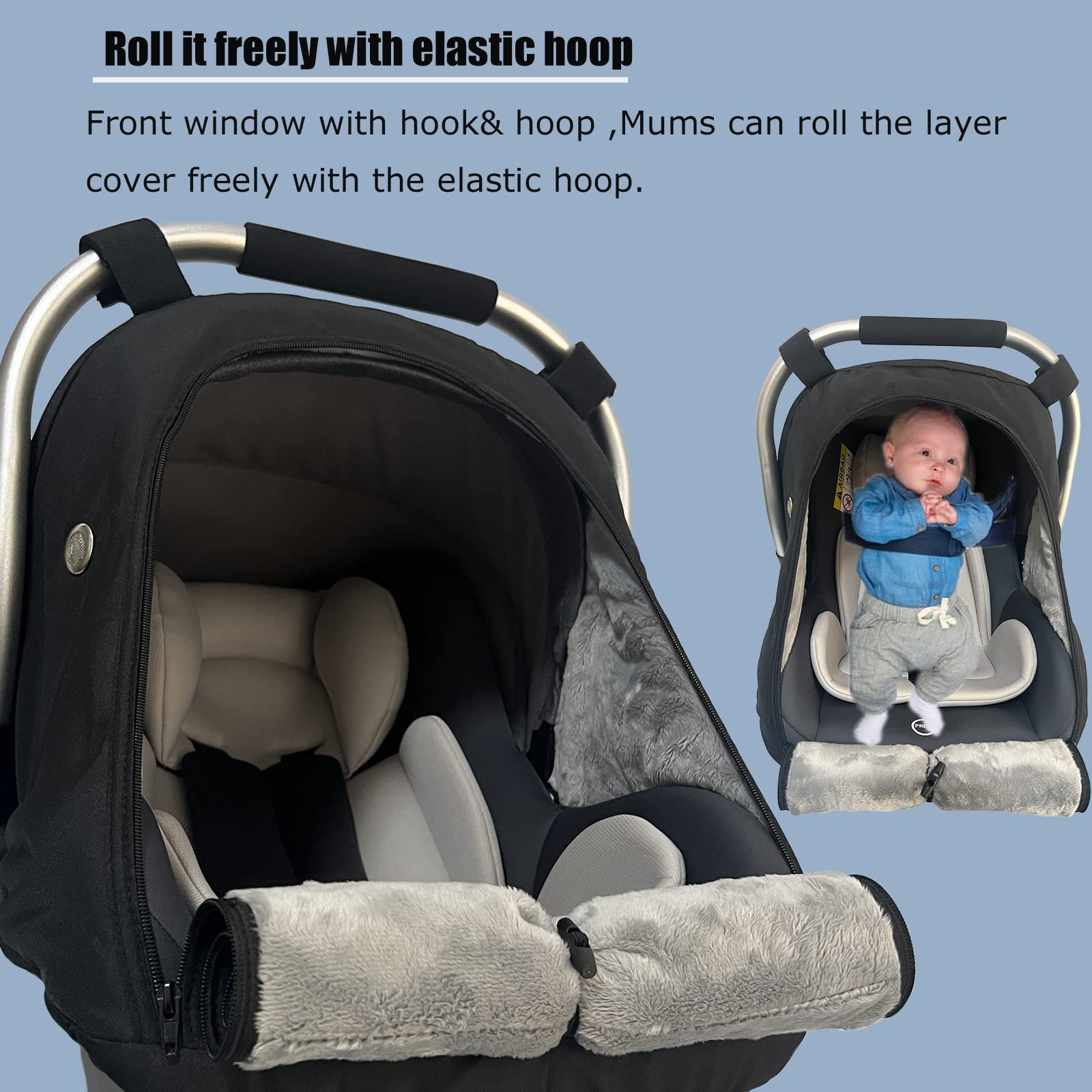 ZERTAO car seat cover winter easy installation with hook-and-loop
