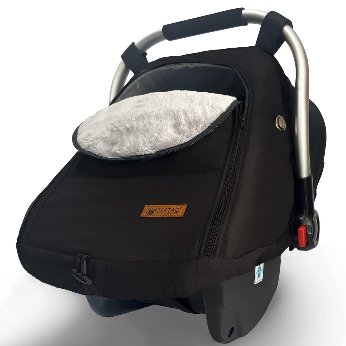 ZERTAO baby car seat cover winter front view with warm fleece lining