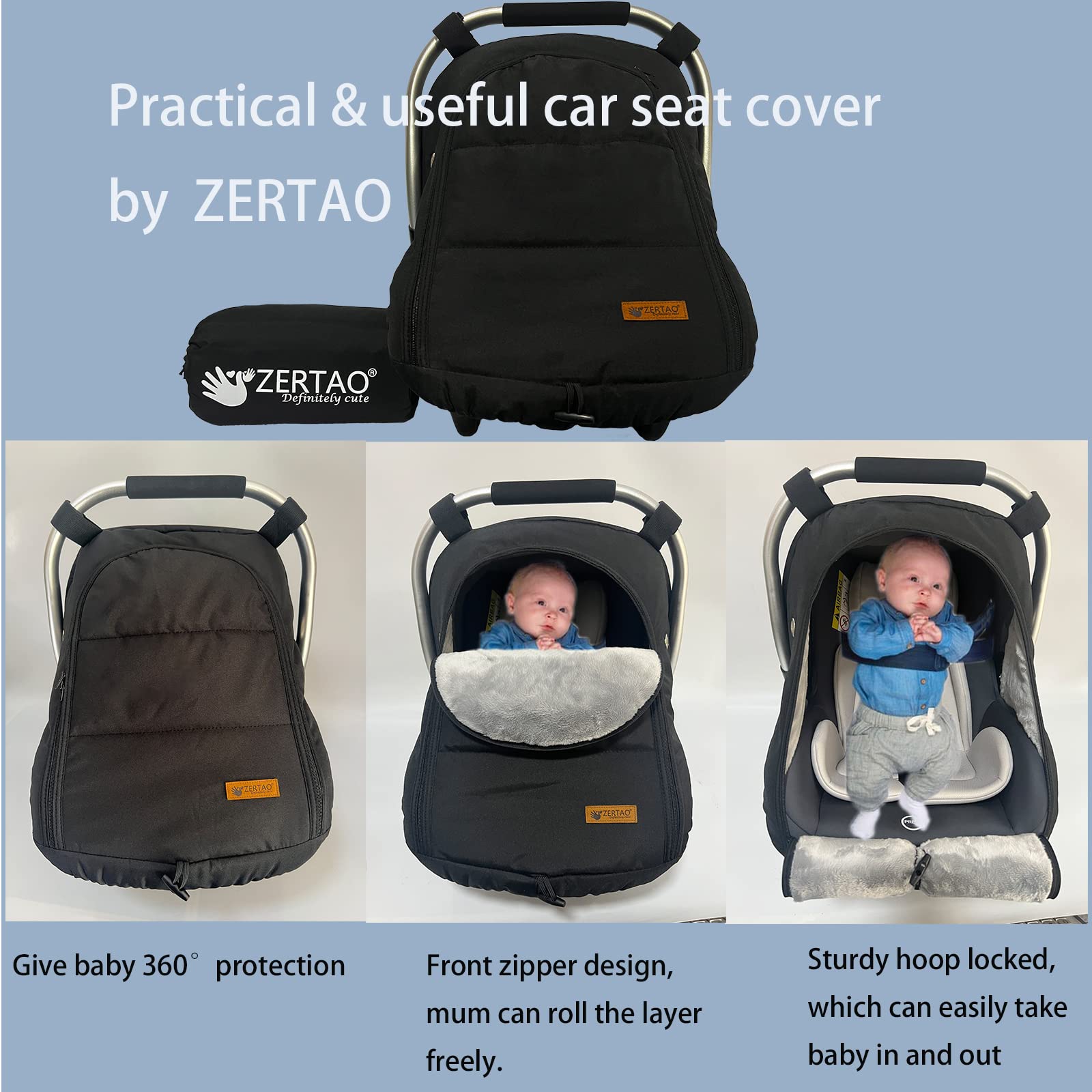 ZERTAO car seat cover winter waterproof shell protects from rain and snow