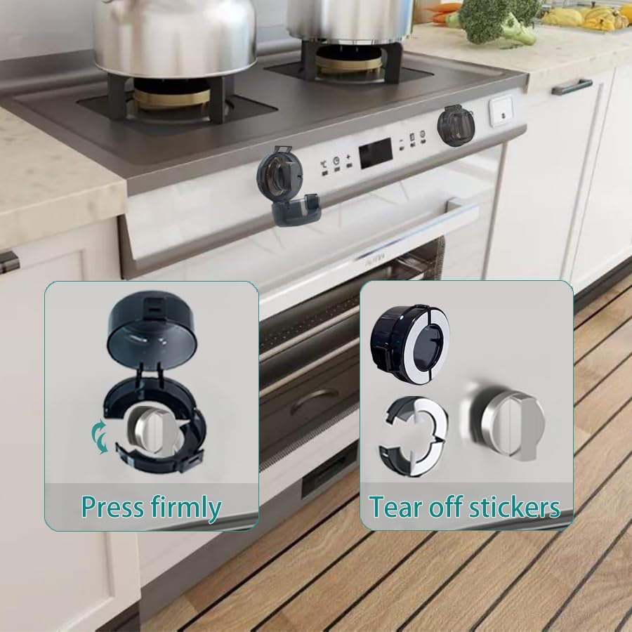 ZESHUI smokey tint covers keep burner labels visible while guarding knobs