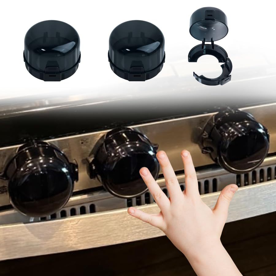 ZESHUI stove knob locks 5-pack blocks curious hands while showing burner labels