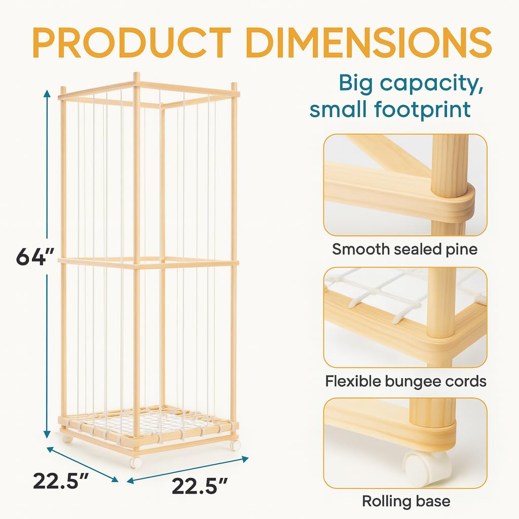 Zevona Plush Zoo Tower front view, space-saving vertical design for small rooms.