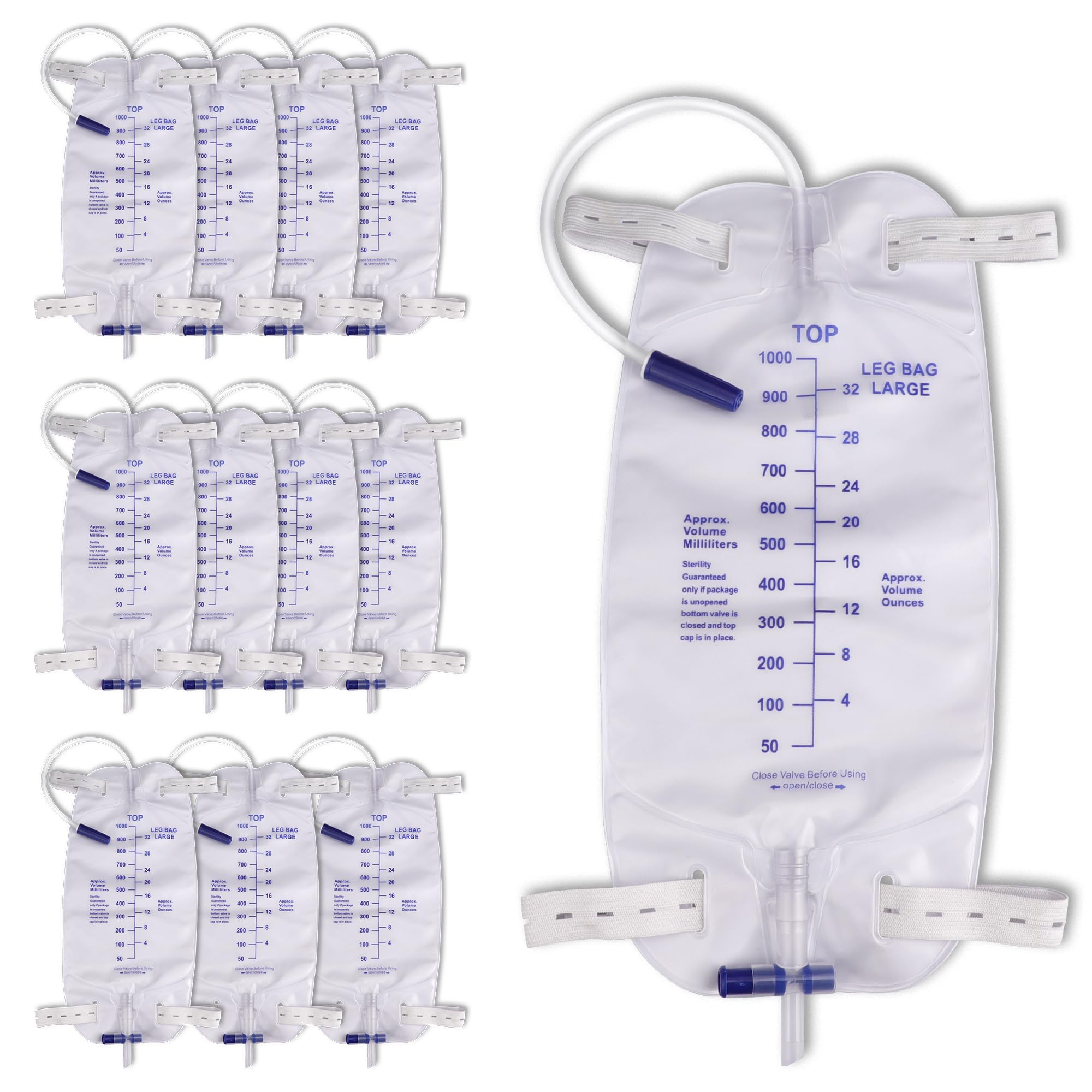 Zexyvor Easy-Tap leg bag 1000ml for comfortable, secure daily drainage.