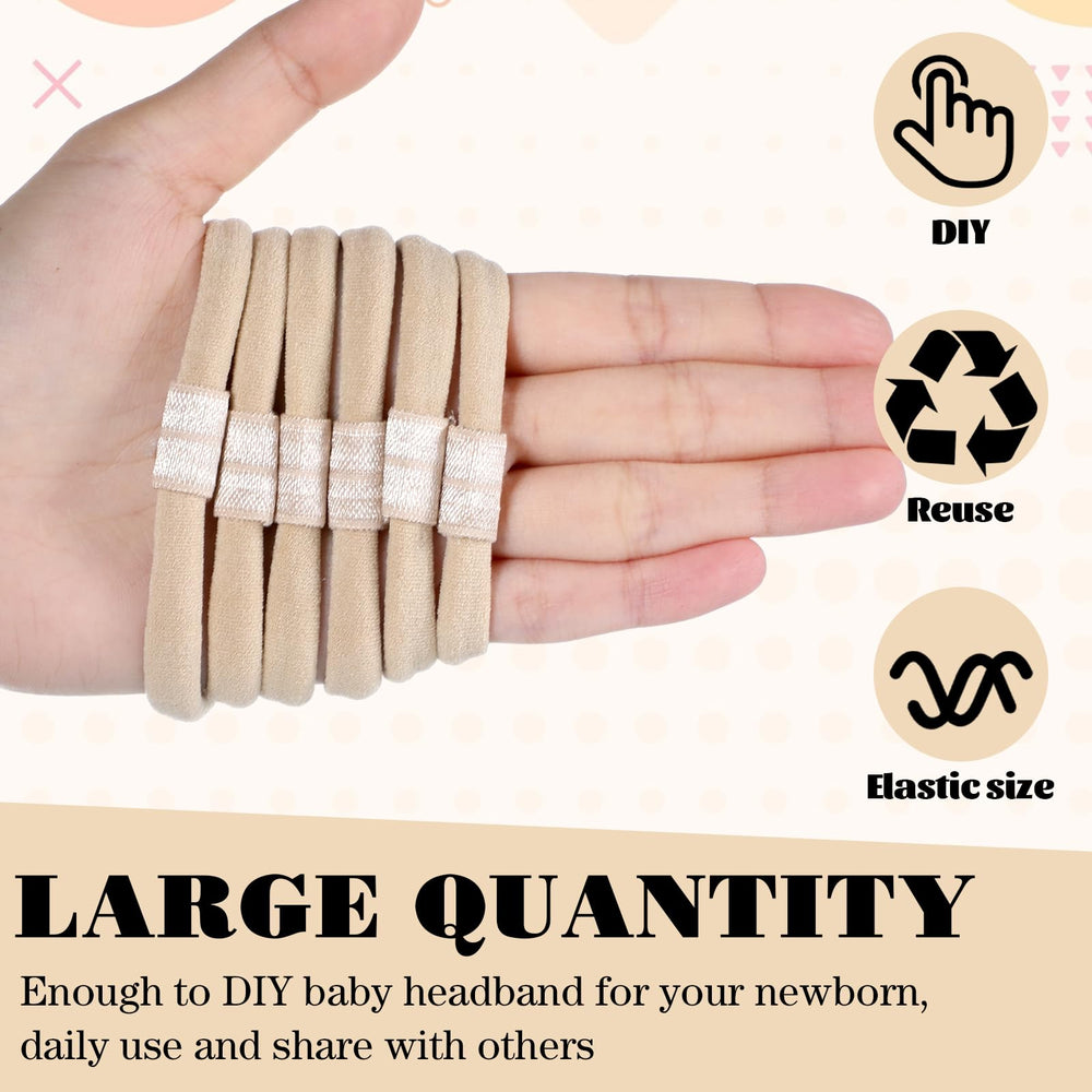 Zeyune soft nylon headbands closeup, gentle and lightweight for babies.