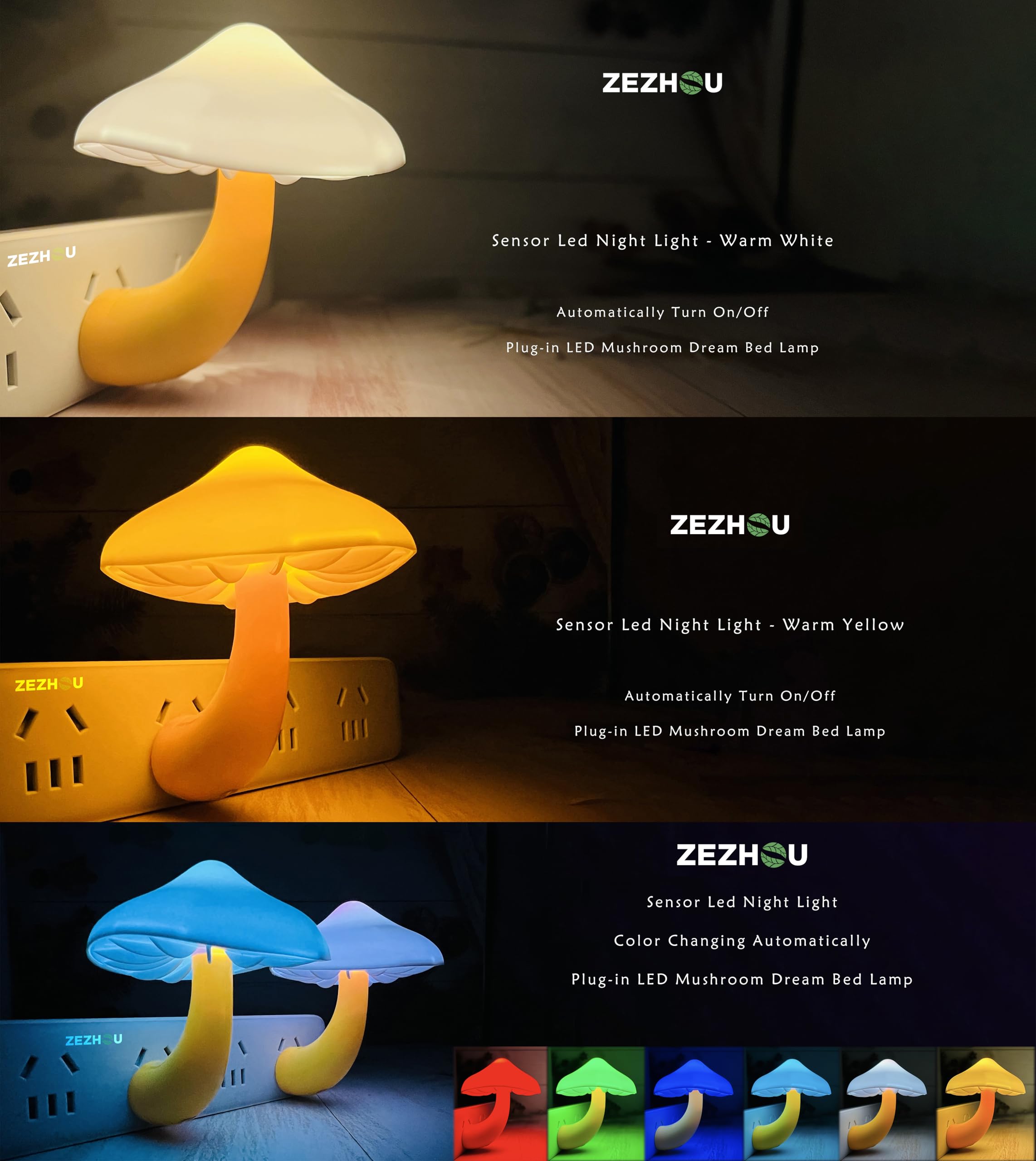 ZEZHOU two-pack mushroom night light makes a thoughtful gift for kids.