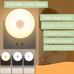 ZEZHOU night light with 3-color switch suited for nursery ambience.