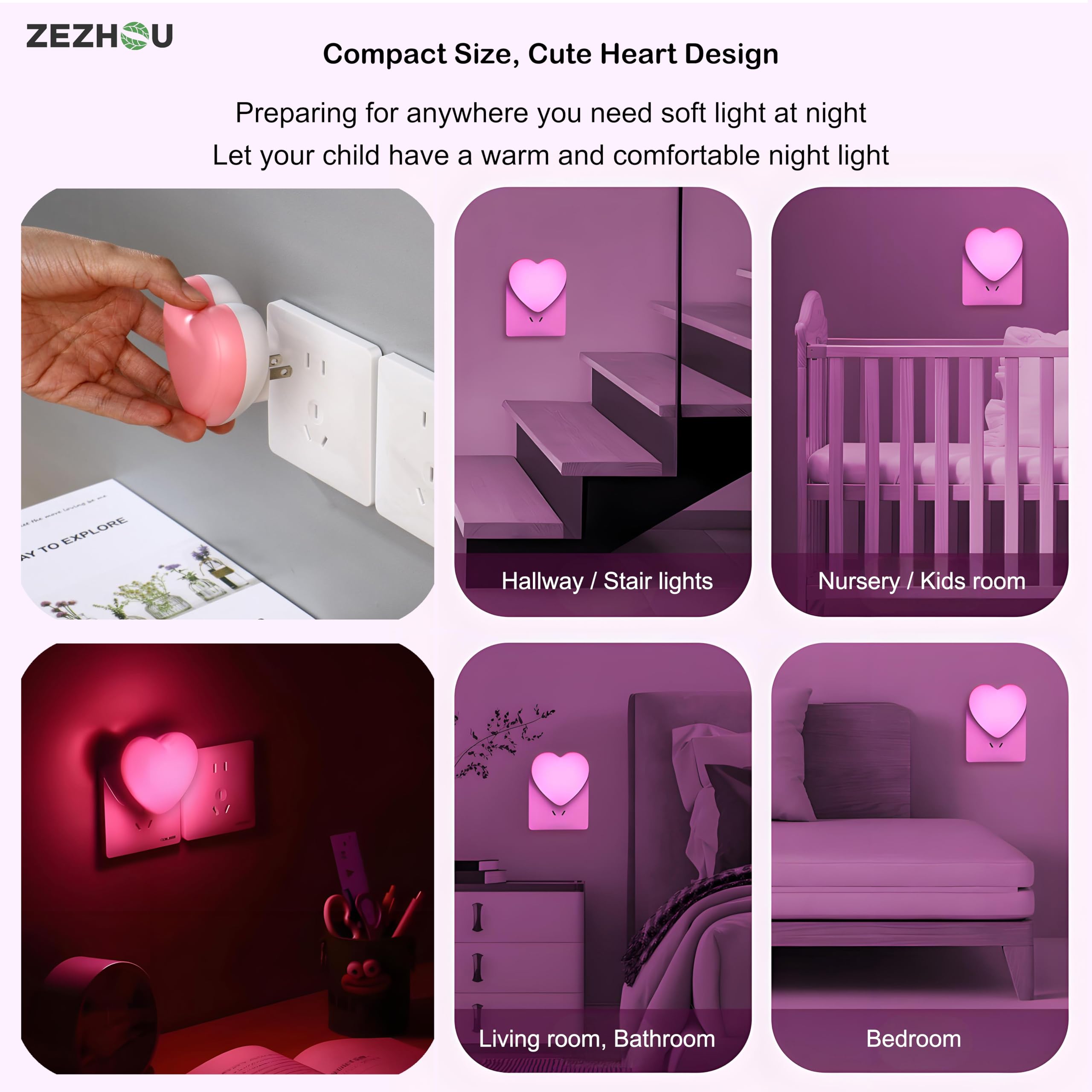 ZEZHOU subtle hallway and bathroom lighting for safe navigating at night.
