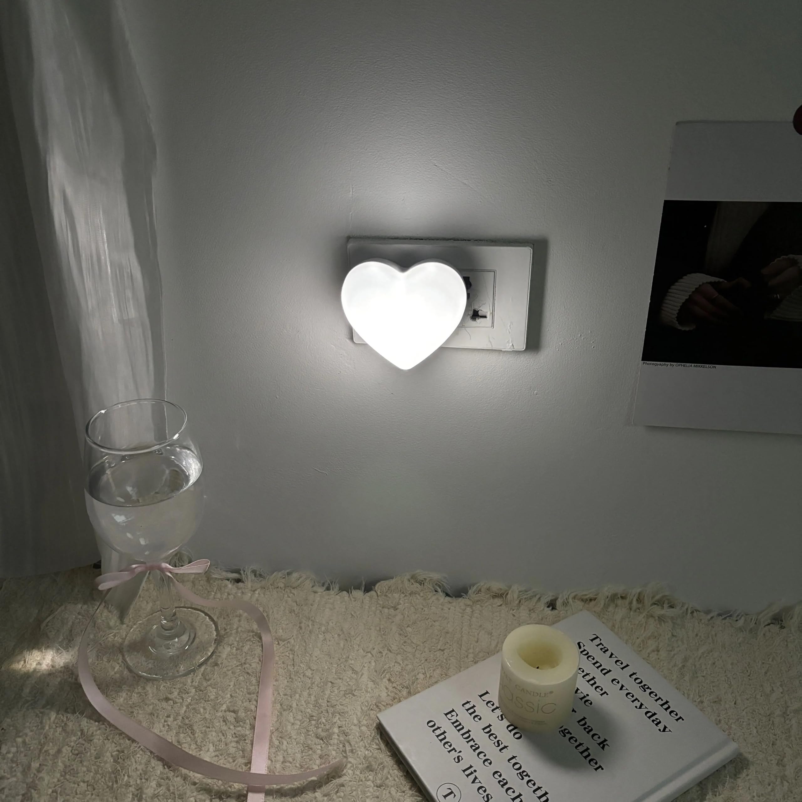 ZEZHOU heart wall-plug night light offers a gentle glow for kids' rooms.