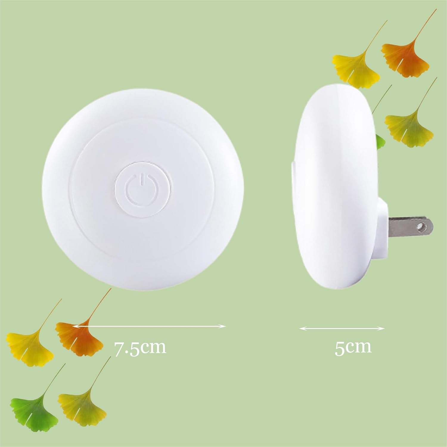 ZEZHOU round design wall-plug night light decor.