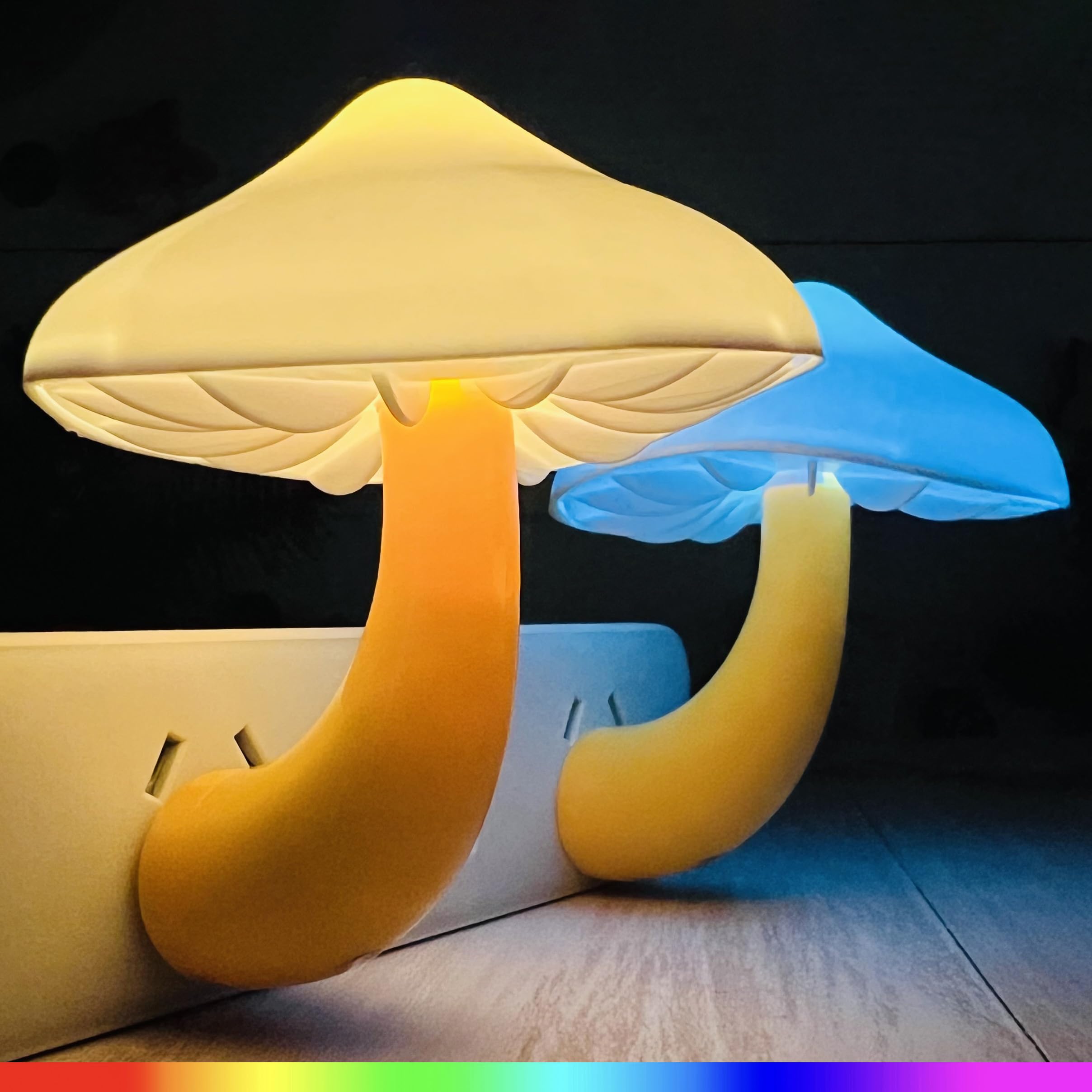 ZEZHOU Night Light Mara mushroom on wall with 7-color glow for kid-friendly ambiance.