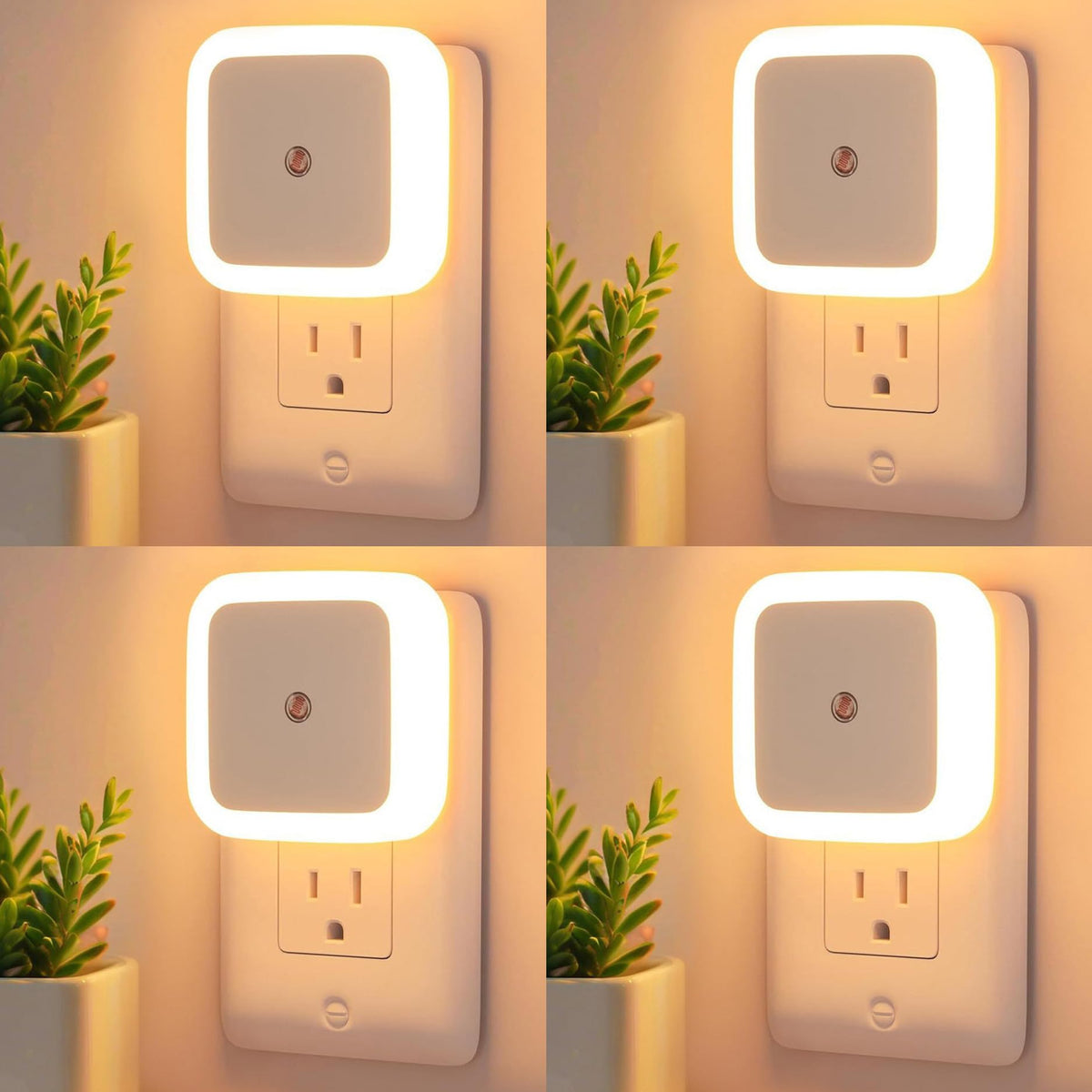 ZEZHOU night light plugged into the wall provides gentle ambient guidance.