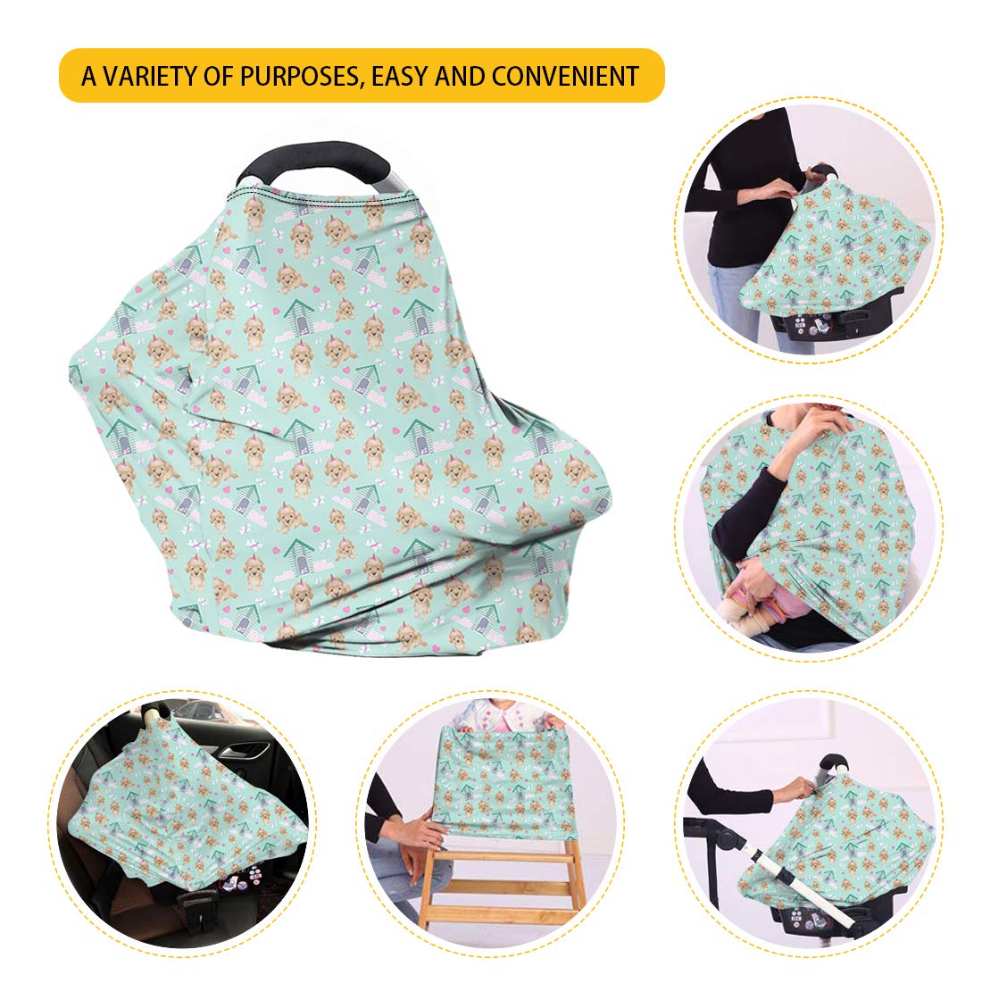 ZFRXIGN Turtle Nursing Cover large size fits most baby car seats.