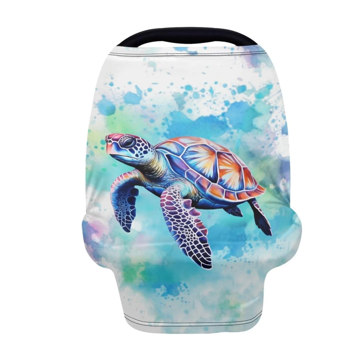 ZFRXIGN Turtle Nursing Cover in tie-dye blue for discreet feeding on the go.