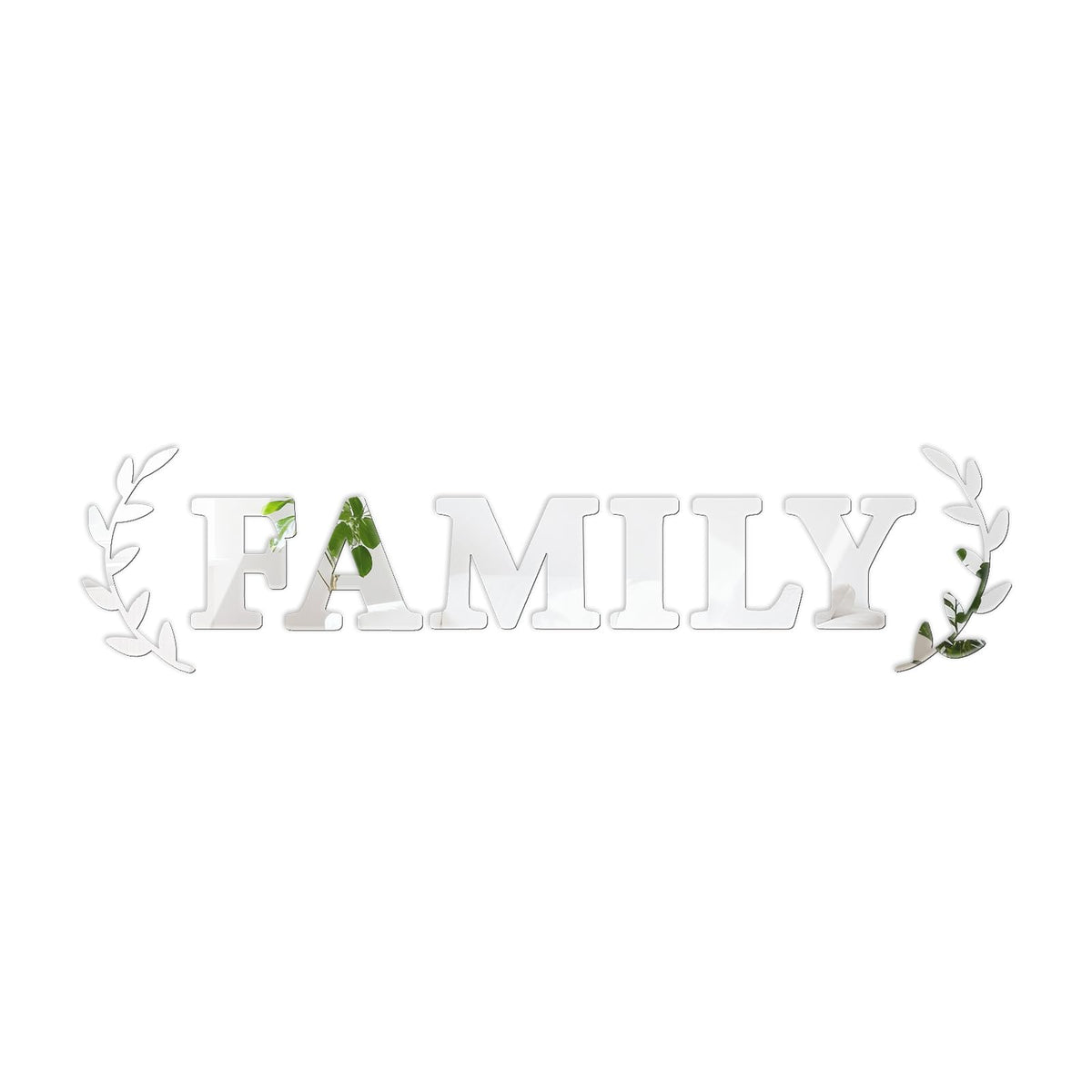 ZGWANSUI family letters mirror decor on wall reflects light to brighten space.