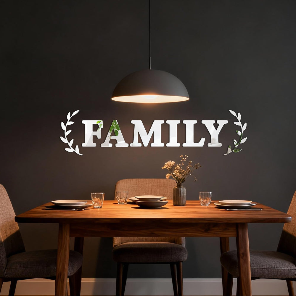 ZGWANSUI leaves mirrored letters signs add a subtle shimmer to living room.