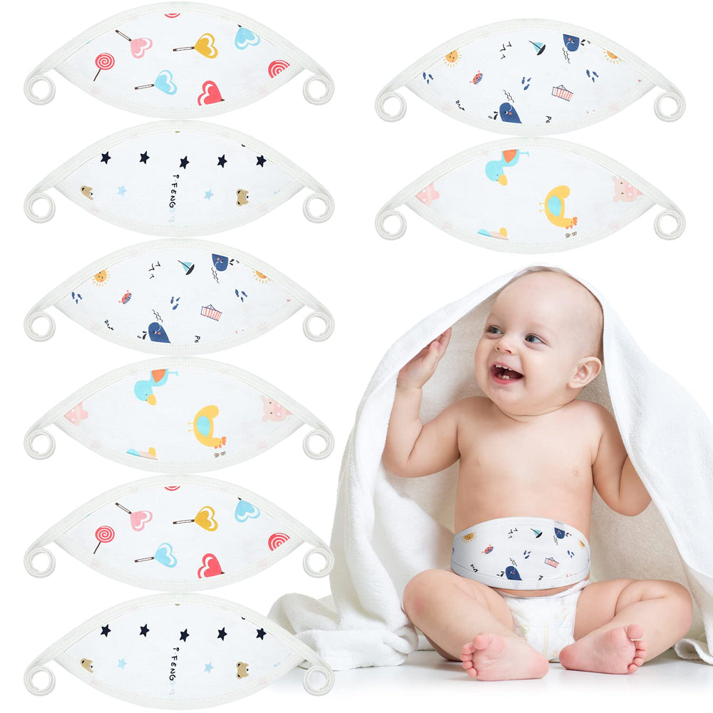 Zhanmai newborn belly wrap with cute cartoon pattern promotes gentle warmth
