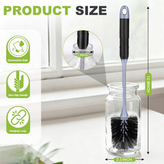ZHAYAO dual-bristle design cleans bottle bottoms and interior walls.