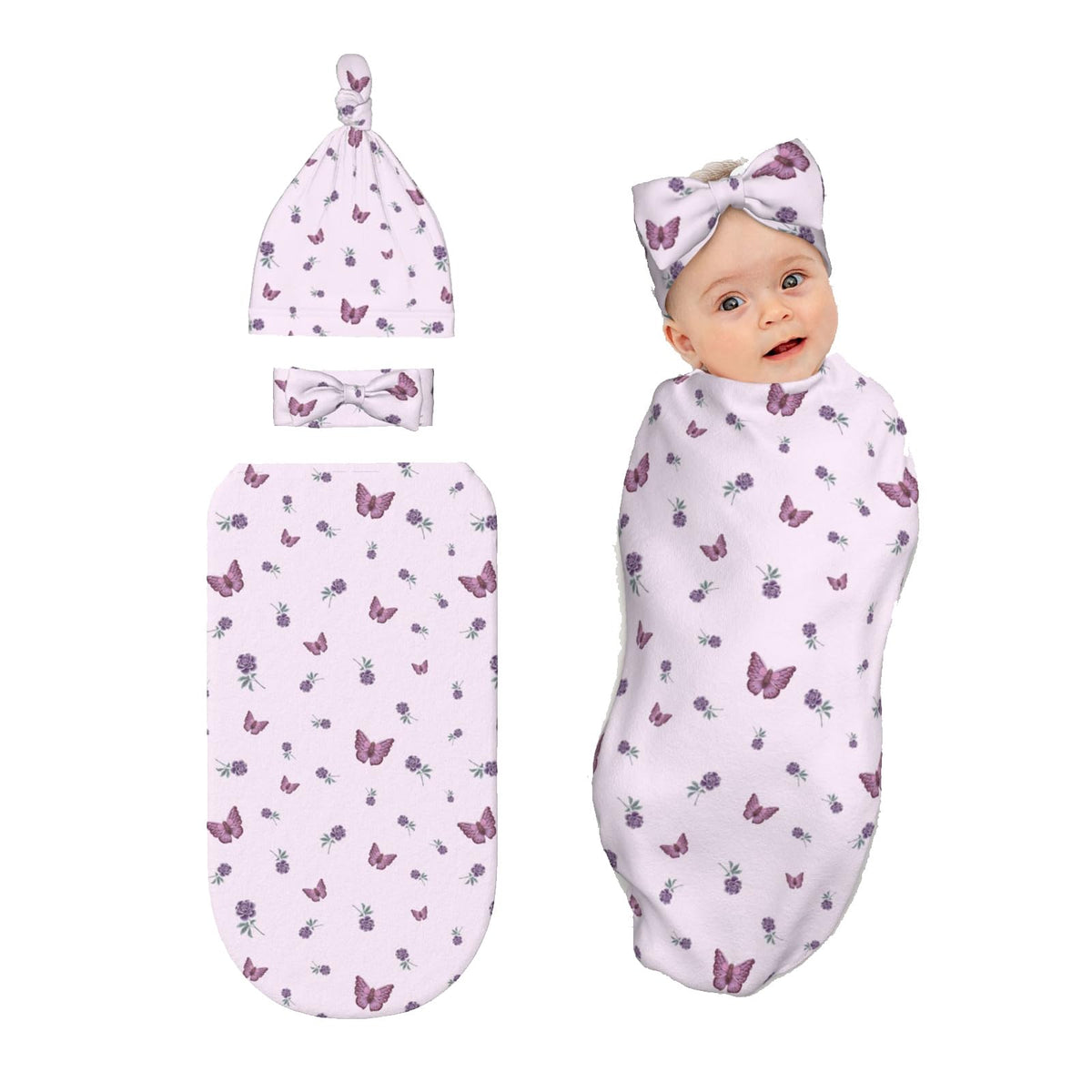 zhedongsj butterfly newborn swaddle blanket soft fabric for cuddly baby photos