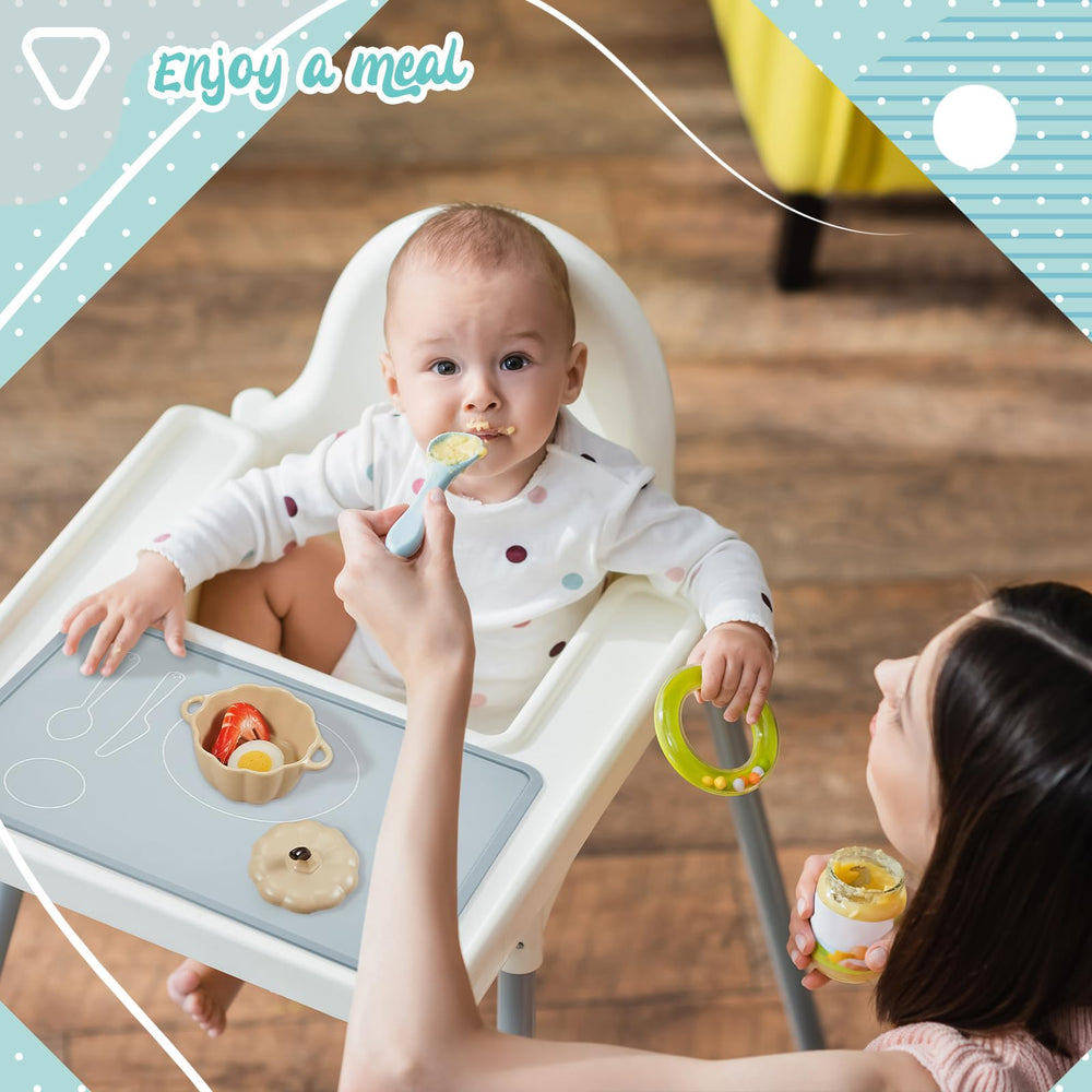 Zhehao color-variety placemats in gray, blue, clay, red for kids.