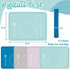 Zhehao Montessori placemat blue: durable silicone that simplifies cleaning after snacks.