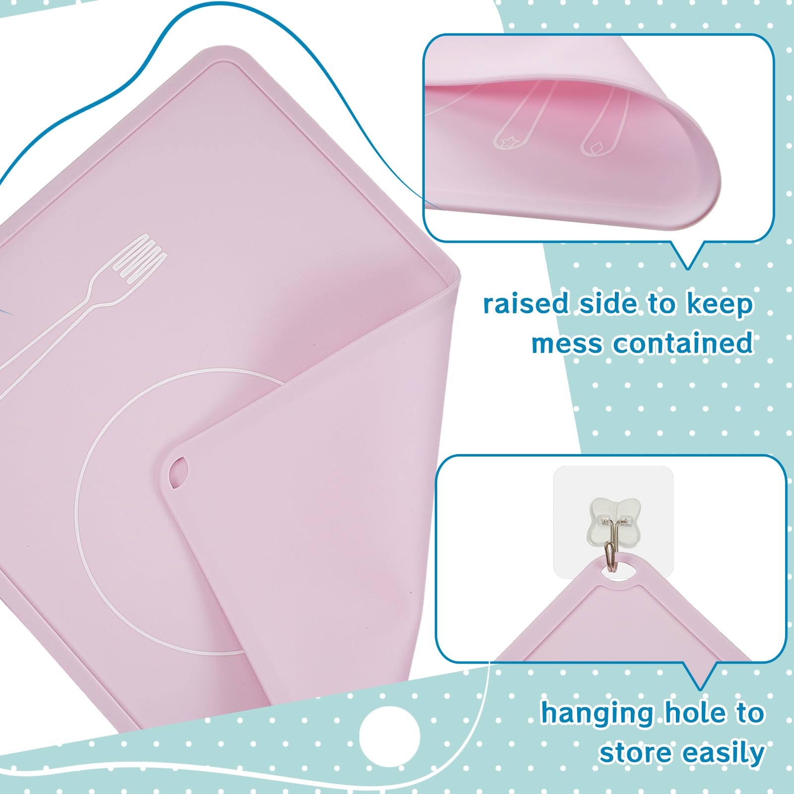 Zhehao Montessori placemat purple: portable use during travel meals.