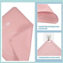 Zhehao Montessori placemat gray-blue offers durable protection against spills for busy families.