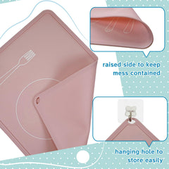 Zhehao placemats folded with hanging hole for compact storage.