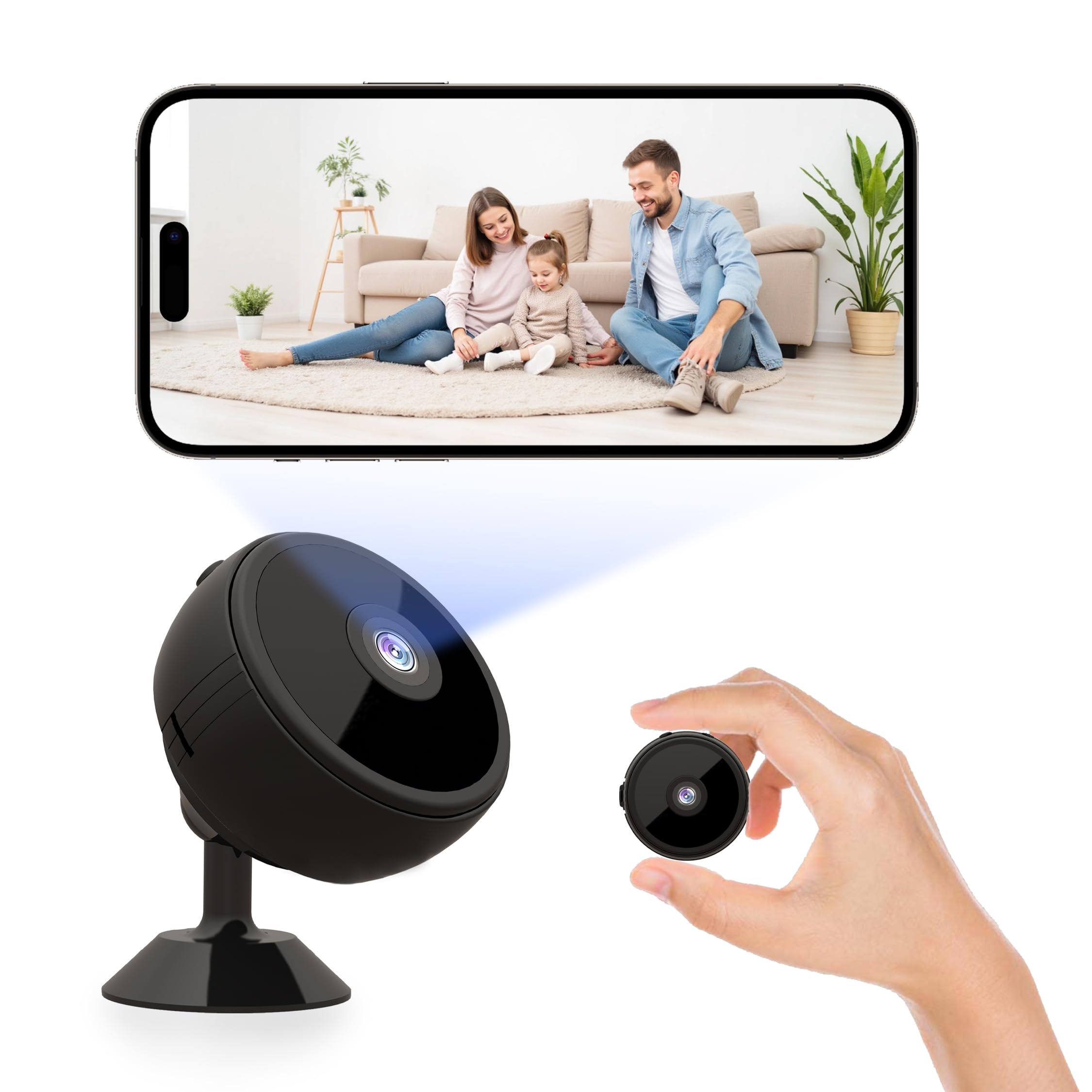 ZHENHAN mini camera magnetic surveillance on metal surfaces for discreet monitoring.