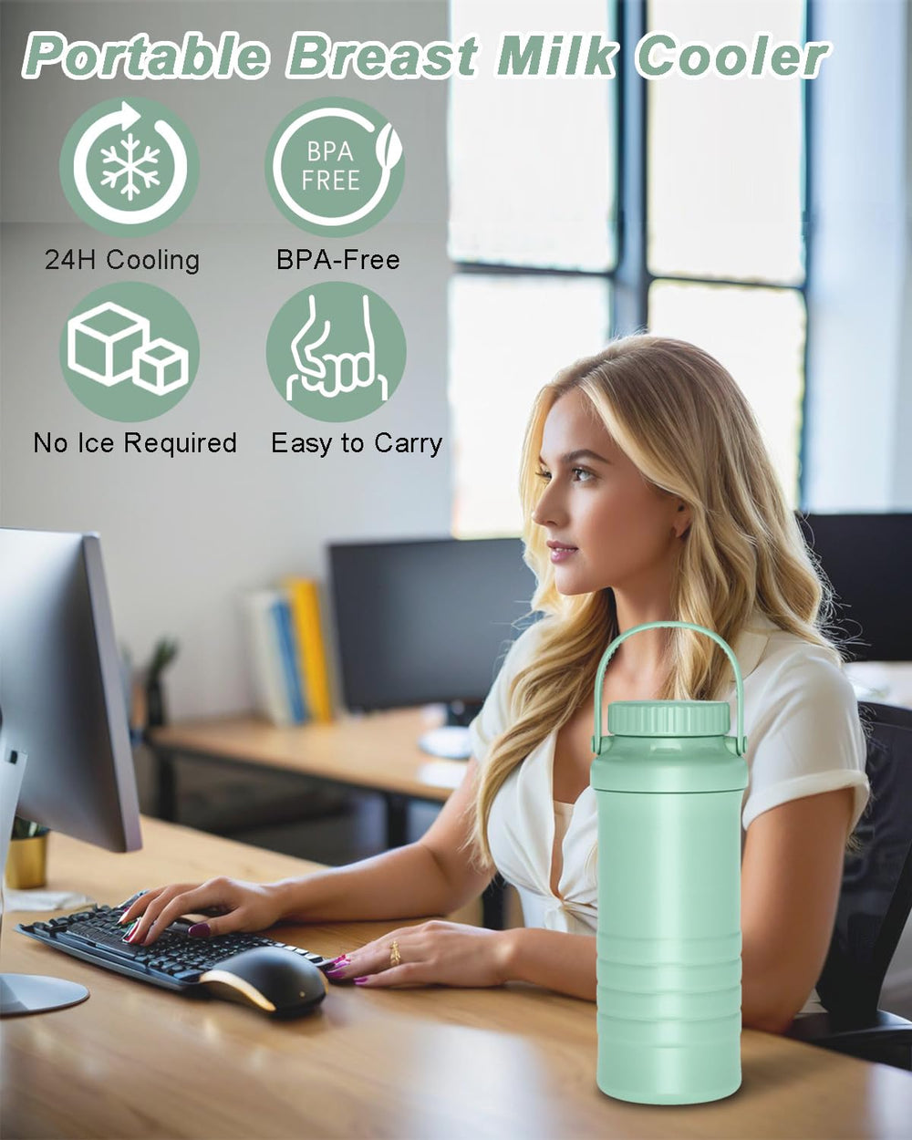 ZhiChu cooler demonstrates 360-degree cooling for 24-hour freshness.