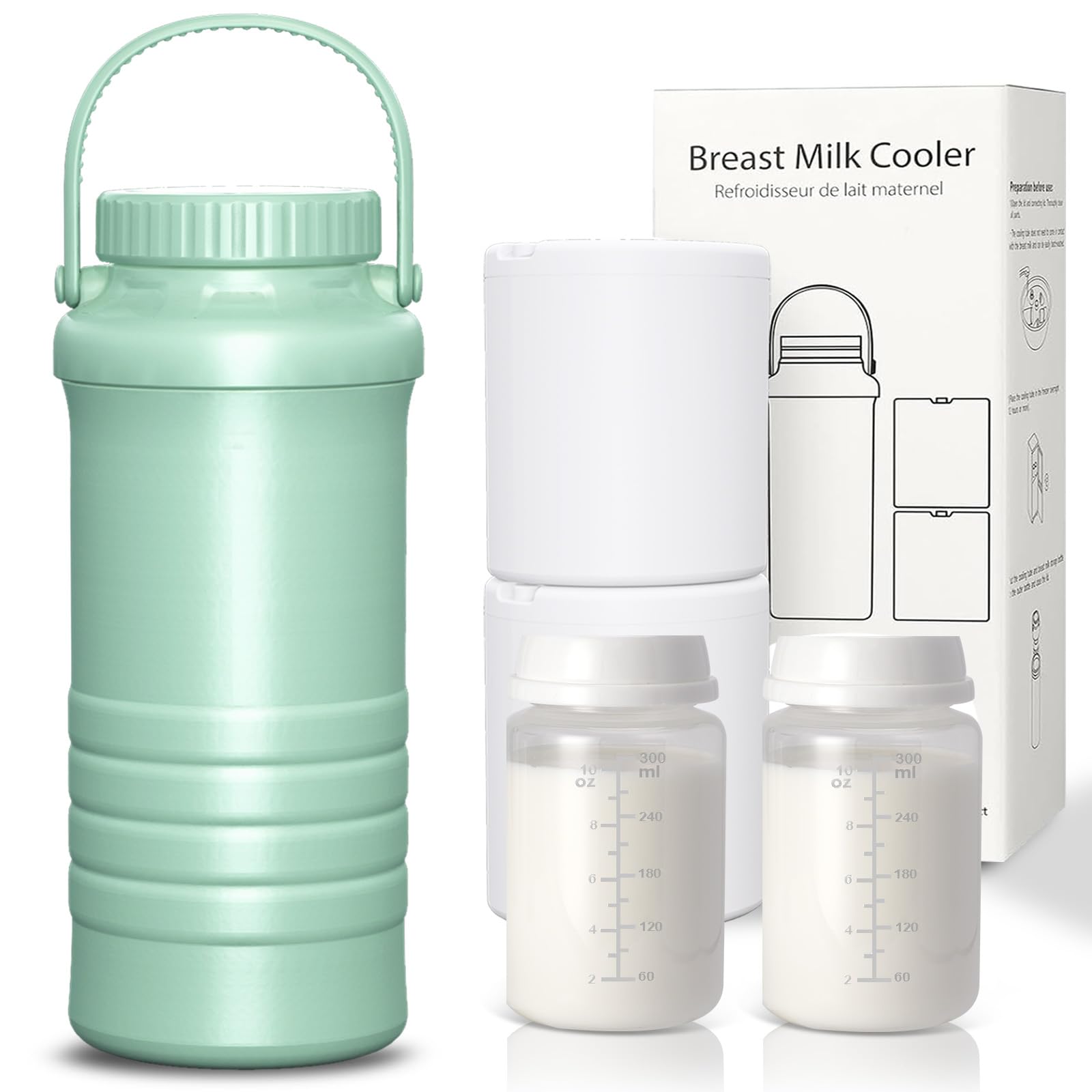 ZhiChu portable breast milk cooler shows 22oz capacity for all-day feeding storage.