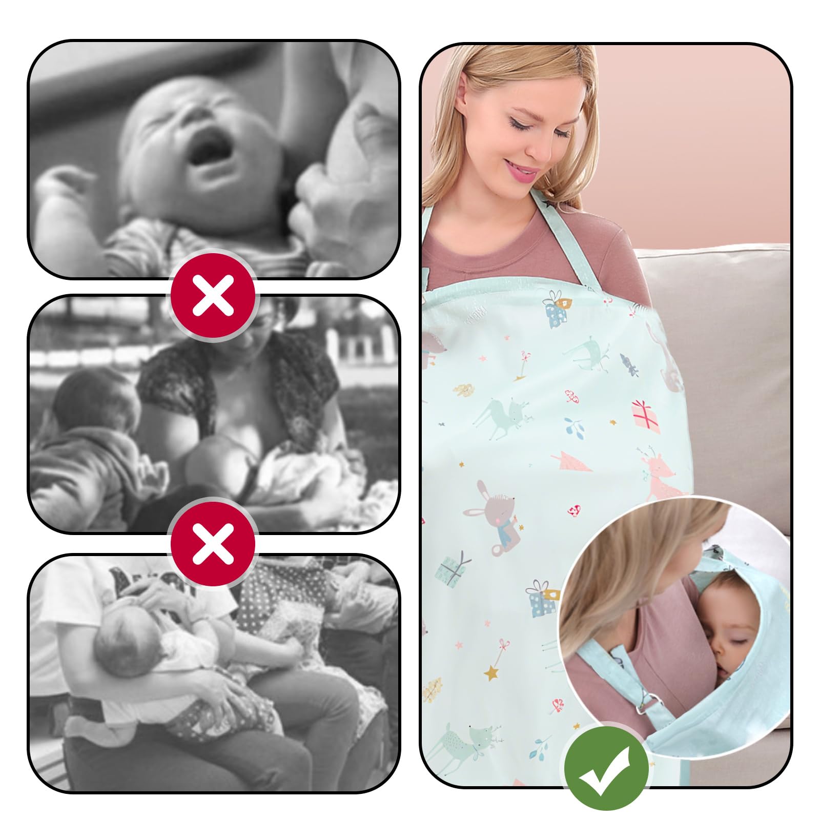 ZHIYUEJING nursing cover foldable-storage folds flat for compact diaper bag storage.