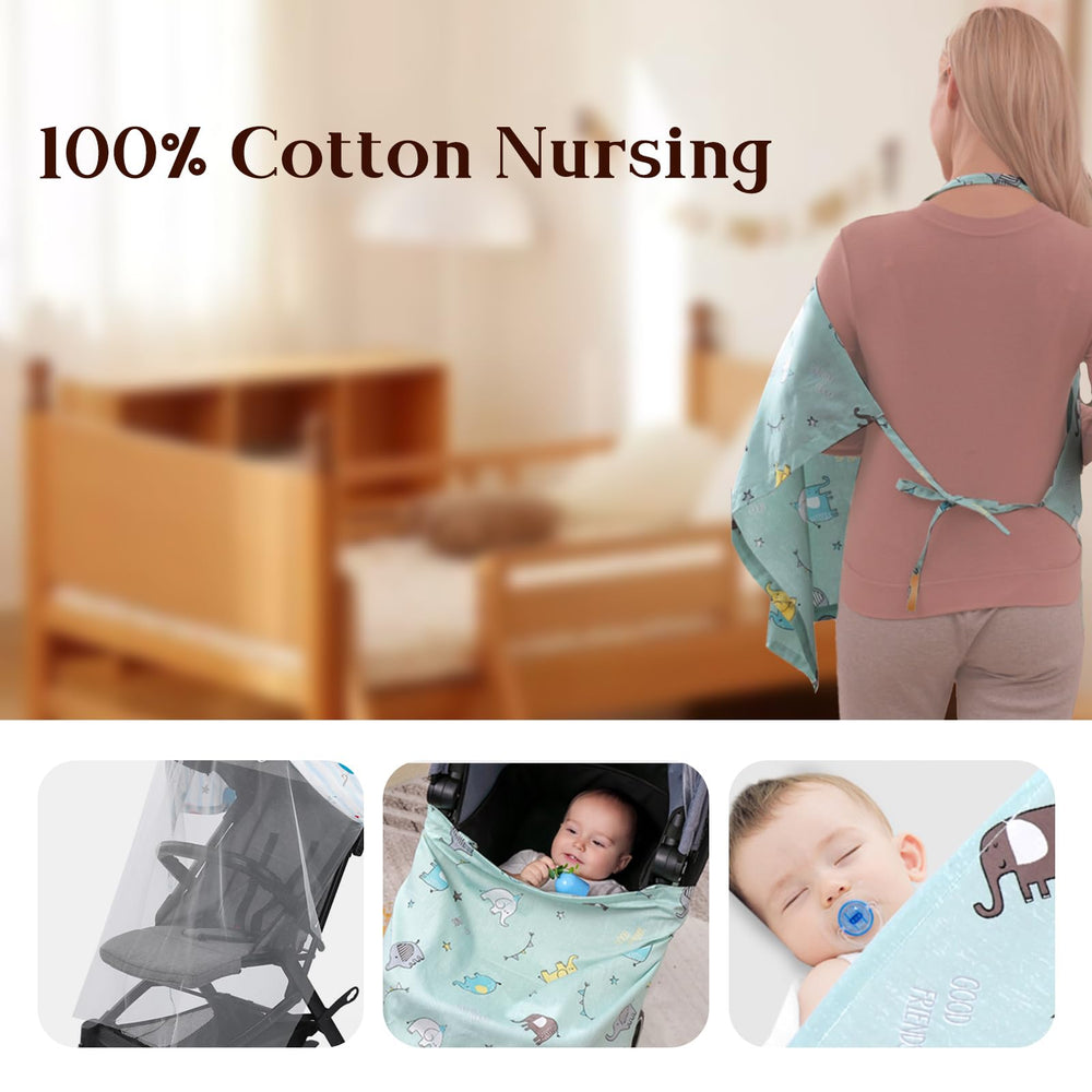 ZHIYUEJING nursing cover support-ring-arch-neckline keeps eye contact with baby easily.