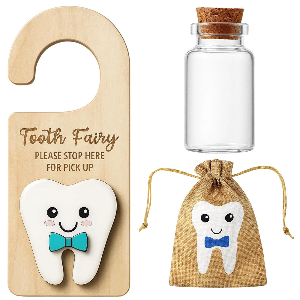 ZHLKHIOP blue tooth fairy door hanger on door, easy nightly setup.