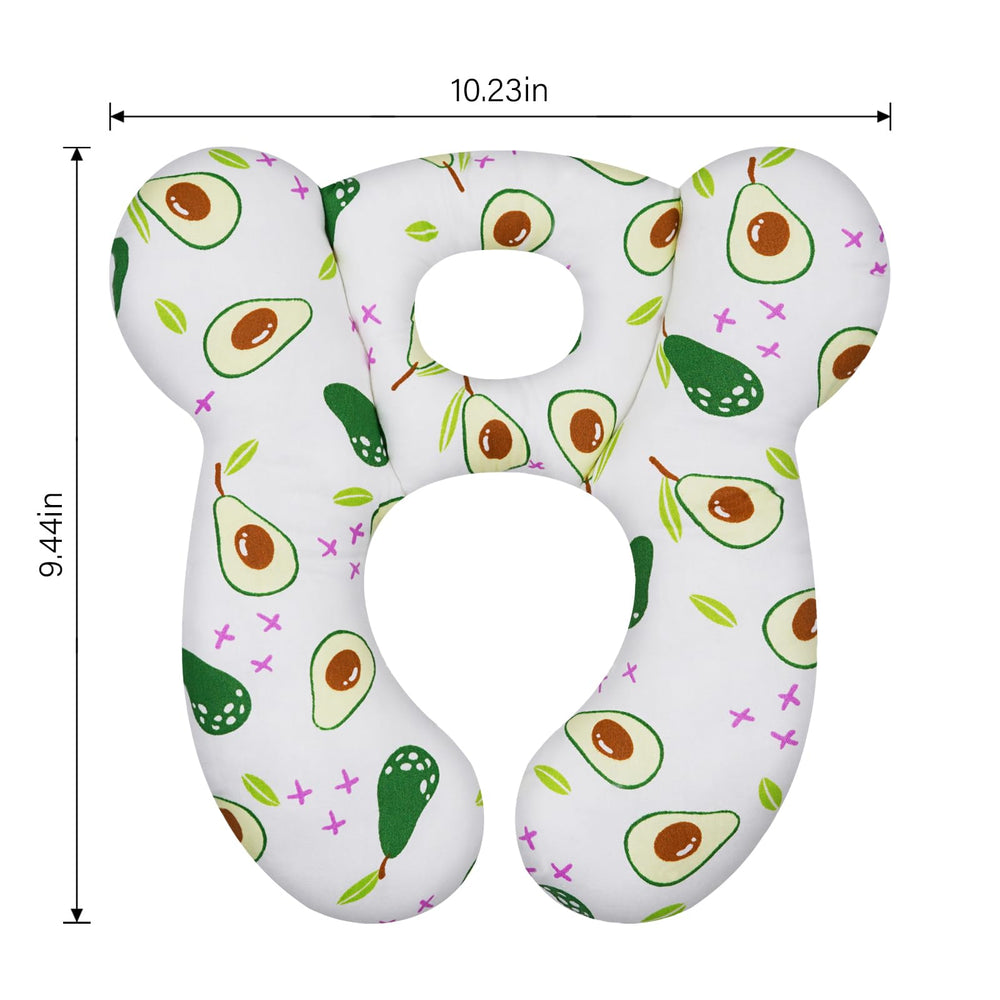 Close-up of ZHOMA Avocado travel pillow fabric highlighting soft cotton and breathability