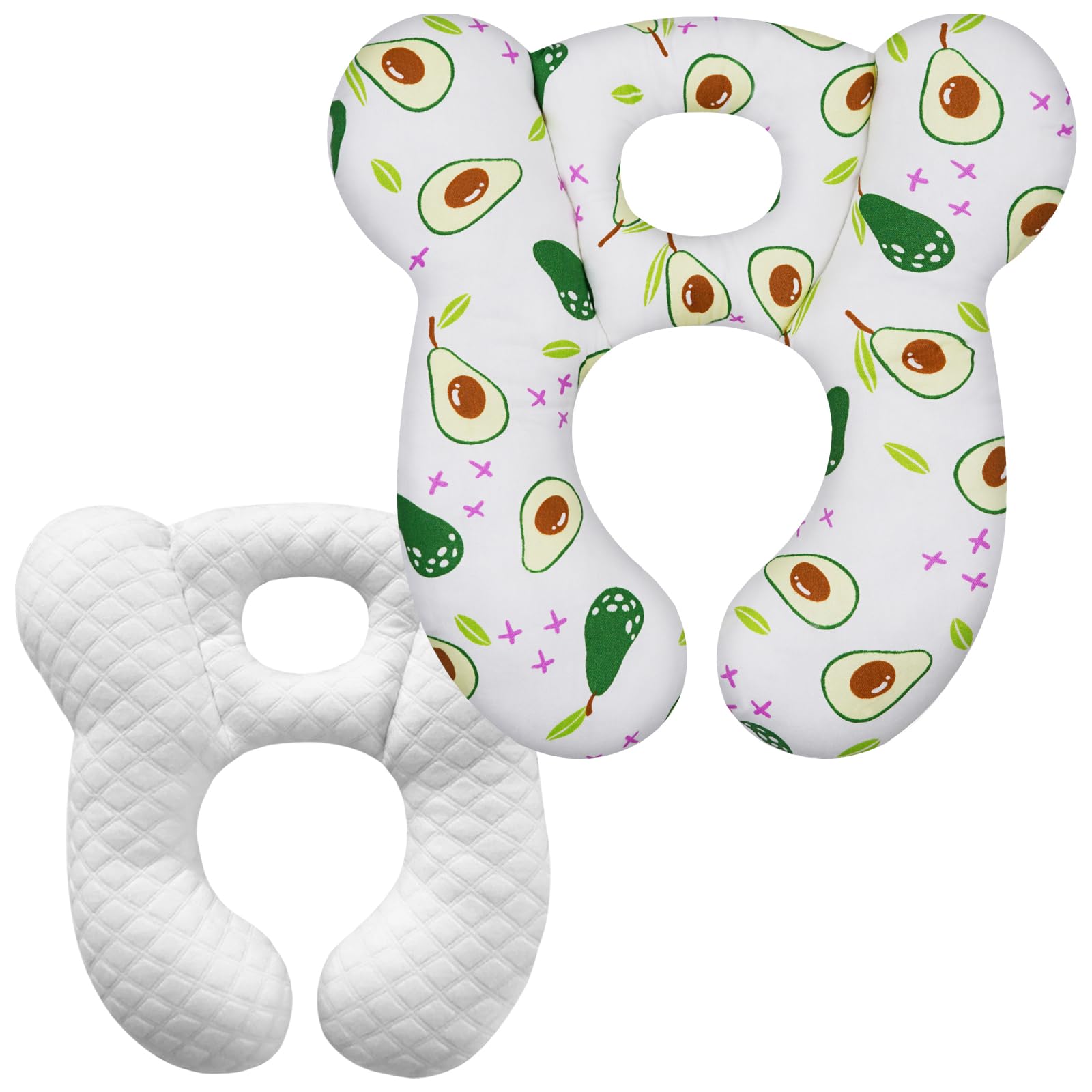 ZHOMA Avocado travel pillow in U-shape fold showing compact travel-friendly design