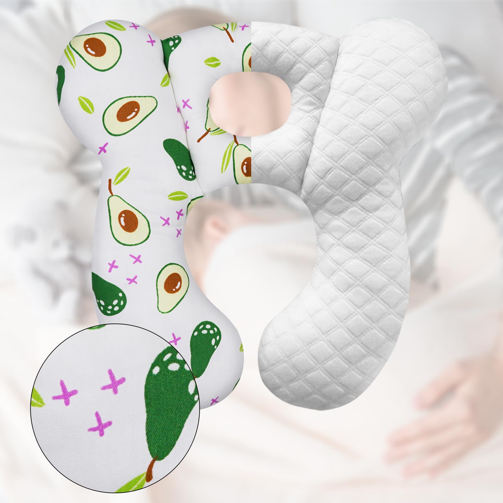 ZHOMA Avocado travel pillow ready for washing to show easy care