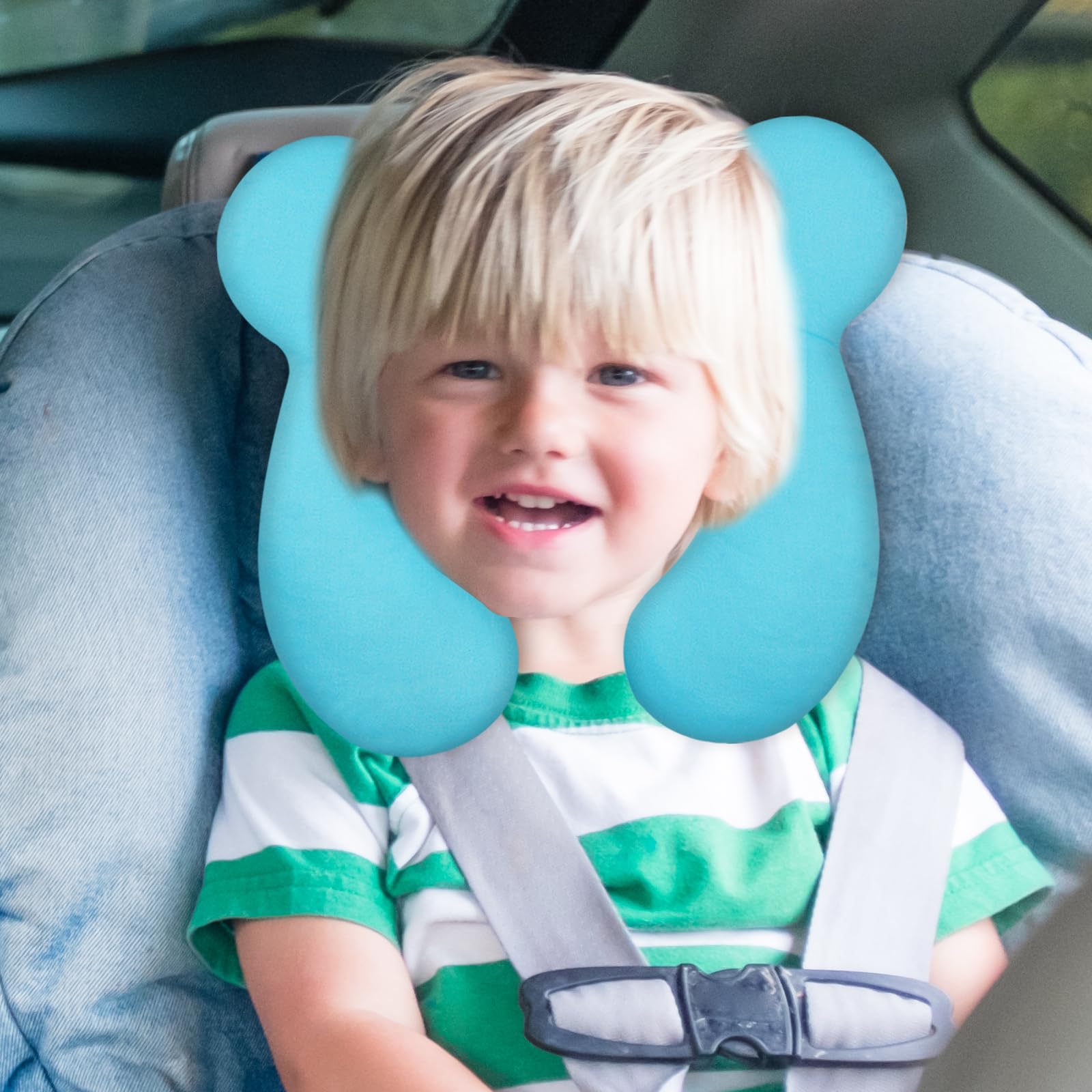 ZHOMA U-shape pillow supports neck and head for newborns and toddlers.