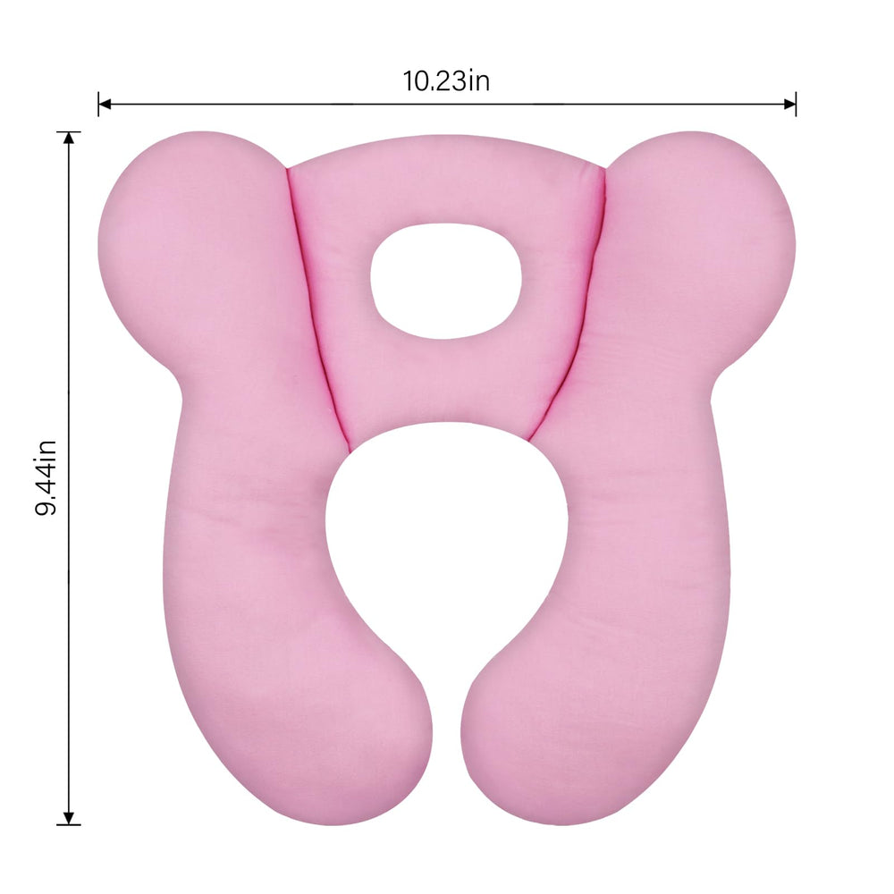 ZHOMA travel pillow pink for strollers and pushchairs offers soft secure sleep on outings.