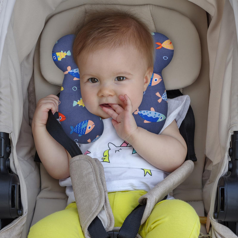 ZHOMA baby travel pillow with cute cartoon patterns for kids.
