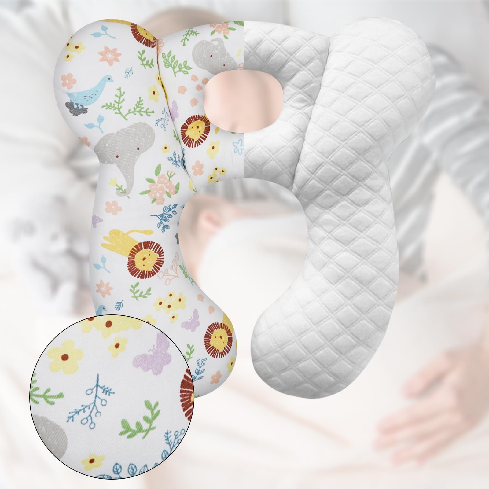 ZHOMA compact-size pillow fits easily in car seats and strollers.