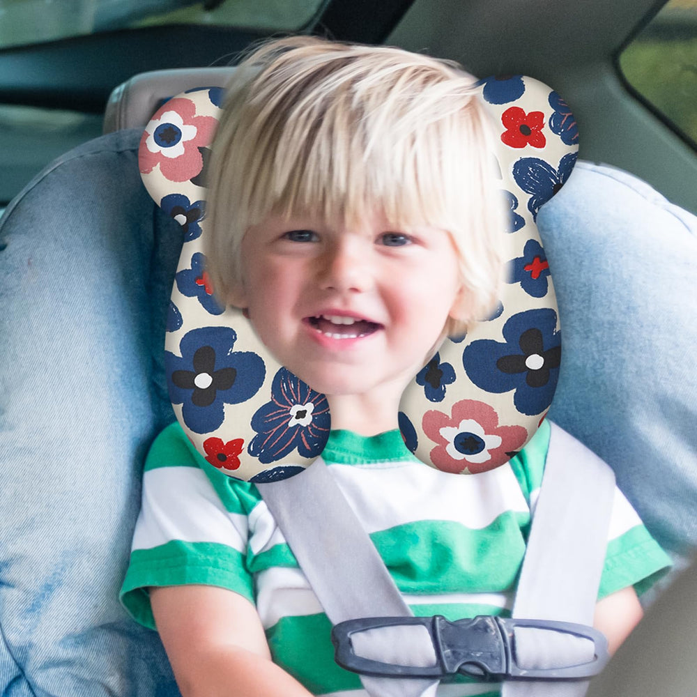 ZHOMA Flower Blue cartoon-patterned pillow adds cute style on rides.