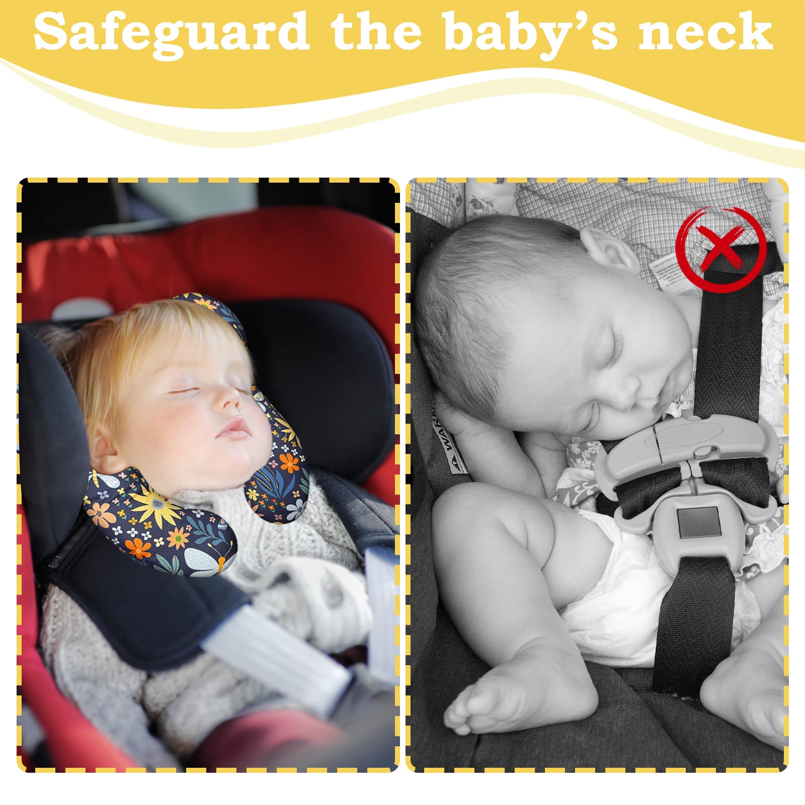 ZHOMA baby travel pillow Flower 1 close-up shows soft cotton interior.