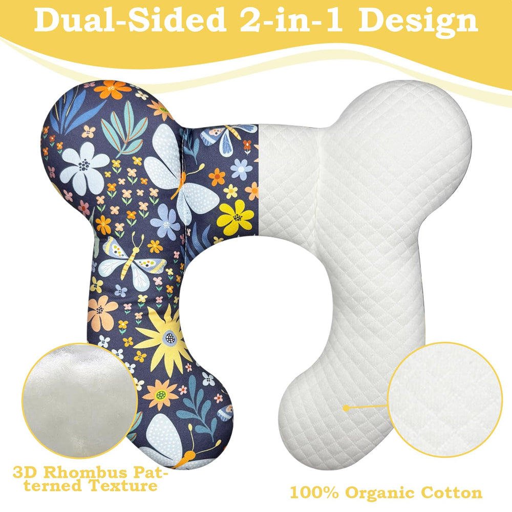 ZHOMA baby travel pillow Flower 1 washable fabric ready for use.