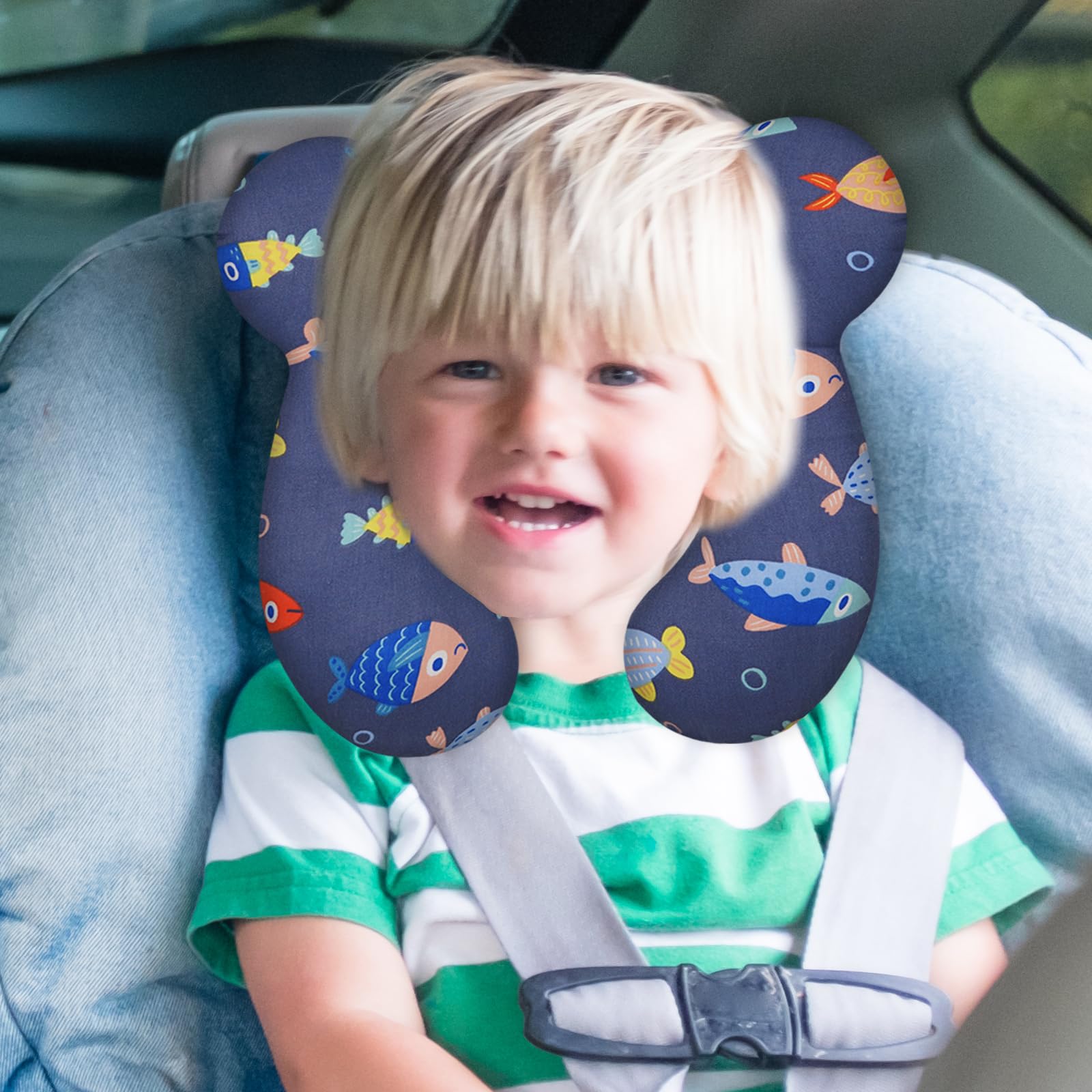 ZHOMA baby travel pillow lightweight design ideal for bags.