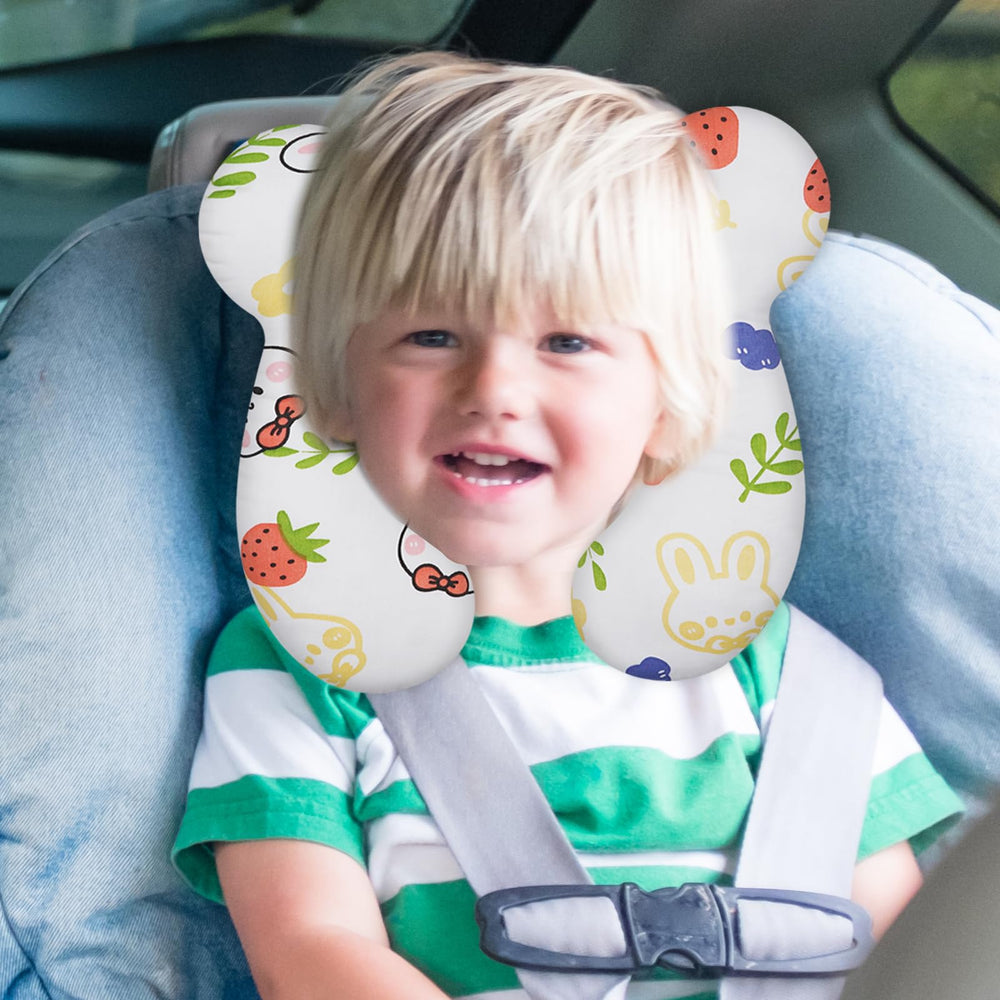 ZHOMA pillow folds compactly for travel, strawberry-white, lightweight and portable.