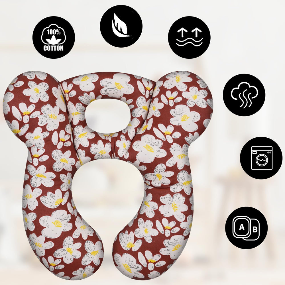 ZHOMA soft cotton travel pillow fabric, breathable and skin-friendly.