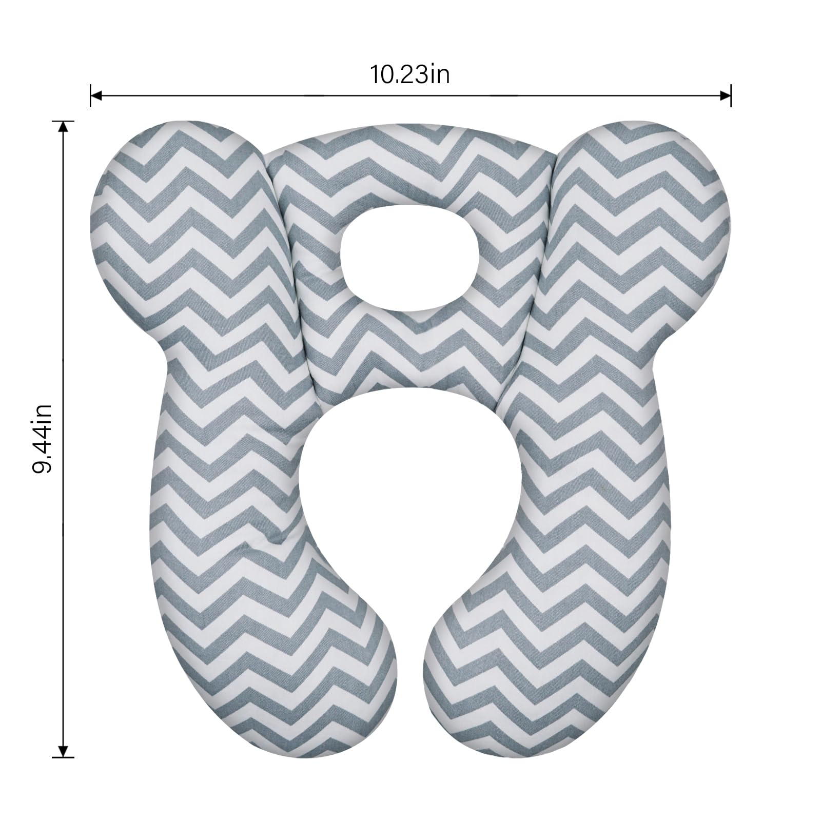 ZHOMA baby travel pillow uses soft cotton for skin-friendly comfort.